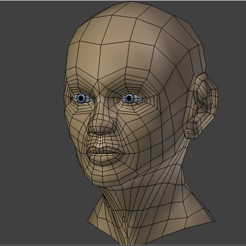 Female Head-relatively low poly preview image 1